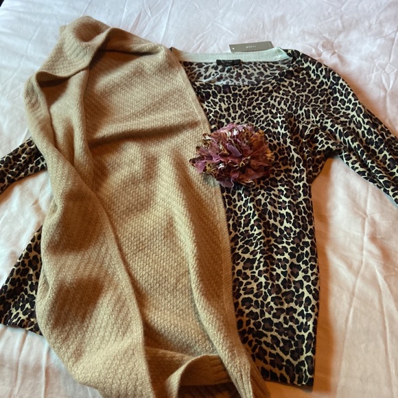 J. Crew 100% Merino wool leopard 🐆 sweater size L - Picture 4 of 6
